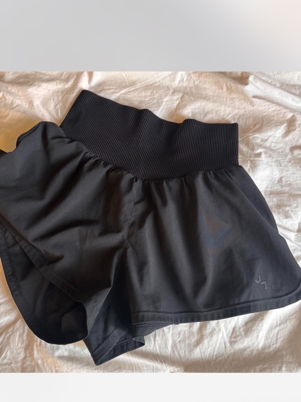 JoyLab Black High-Rise Athletic Shorts with Ribbed Waistband